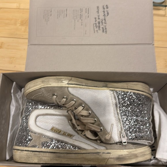 Golden Goose Slide Double Quarter Silver / White / Marble - Picture 10 of 11